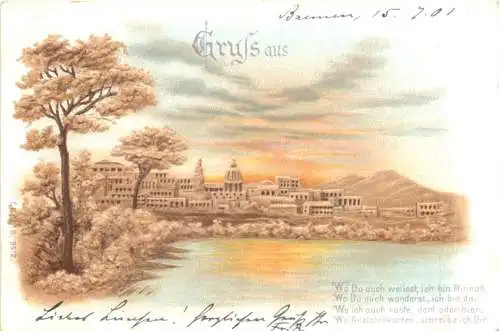 Gruss aus.. Prägekarte -726692