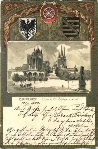 Erfurt - Dom & St. Severikirche - Litho -726664