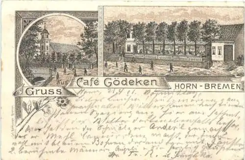 Gruss aus Cafe Gödeken Horn Bremen - Litho -726866