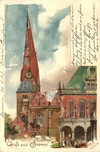 Gruss aus Bremen - Litho - Kley -726844