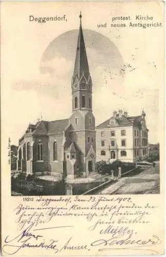 Deggendorf - Kirche und neues Amtsgericht -727174