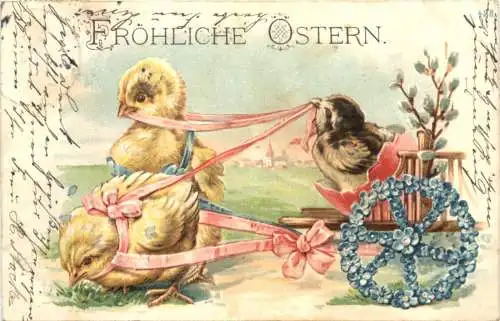 Ostern - Huhn - Prägekarte -727204
