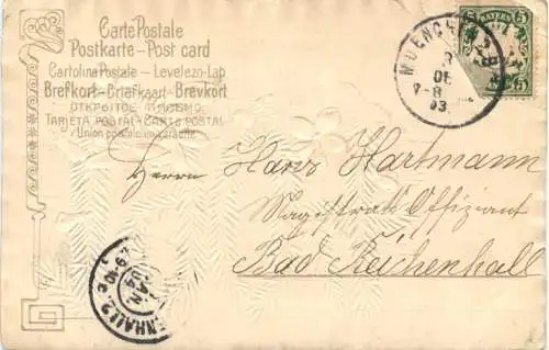 Neujahr - Jahreszahl 1904 - Prägekarte -727254