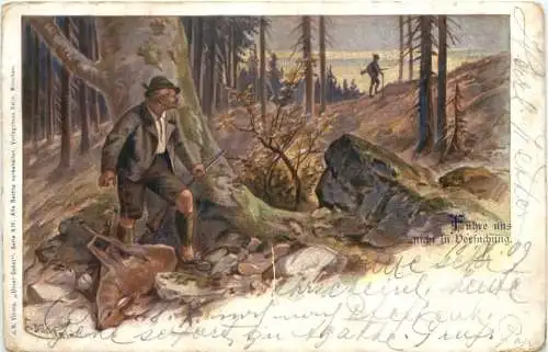 Künstler Ak E. Döcker - Jagd -727394