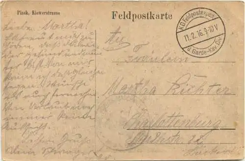 Pinsk - Kiewerstrasse - Feldpost -727658