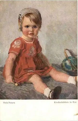 Künstler Ak Hela Peters - Kinderbildnis in Rot -728190