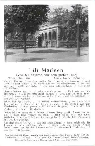 Liederkarte - Lili Marleen -728200