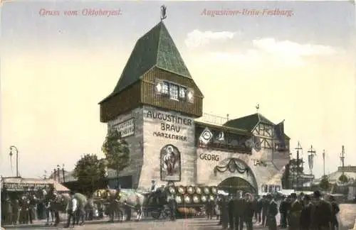 München - Gruss vom Oktoberfest - Augustiner Bräu Festburg -728256