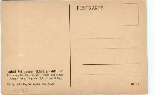 Künstler Ak Adolf Schinnerer - Schlittschuhläufer -728448