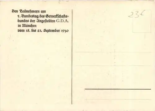 München - 5. Bundestag des Gewerkschaftsbundes der Angestellten 1930 -728558