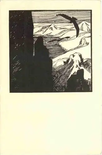 Schwarze Vögel - Künstler Ak Rudolf Sievers -728578