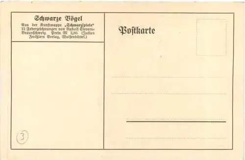 Schwarze Vögel - Künstler Ak Rudolf Sievers -728578