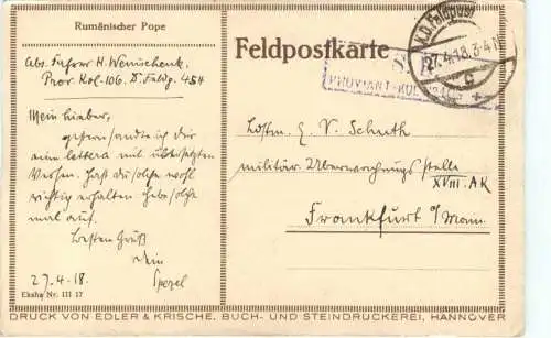 Rumänischer Pope - Feldpost -728548