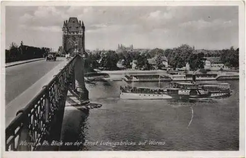 Worms - Blick von der Ernst Ludwigsbrücke -728914