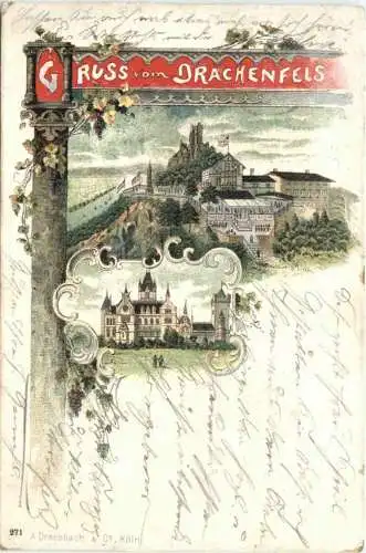 Gruss vom Drachenfels - Litho -728936