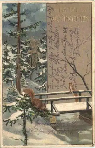 Weihnachten - Eichhörnchen - Prägekarte -729066