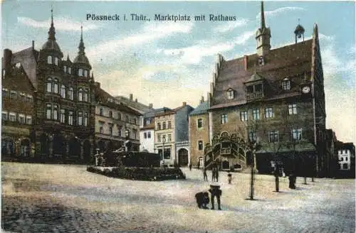 Pössneck in Thüringen - Marktplatz -729112