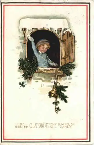 Neujahr - Kind mit Glocke - Bahnpost -729124