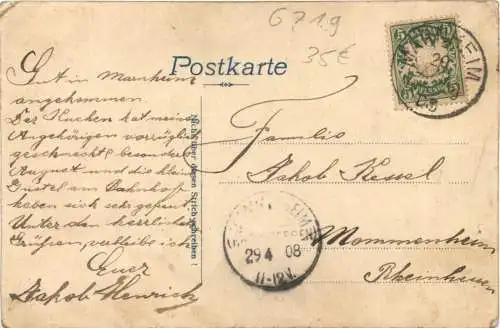 Gruss vom Bahnhof Marnheim - Litho -729566