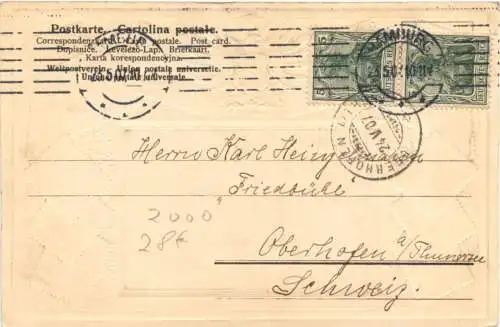 Hamburg - Briefmarken - Litho Prägekarte -729736