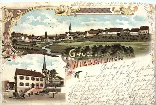 Gruss aus Wiesenbach - Litho -729776