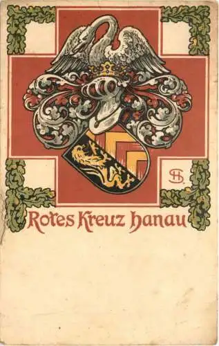 Rotes Kreuz Hanau - Wappen - Litho -729964