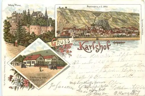 Gruss vom Karlshof - Litho - Martinstein Nahe -729952