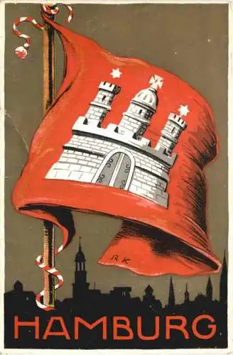 Hamburg - Wappen - Litho -729962