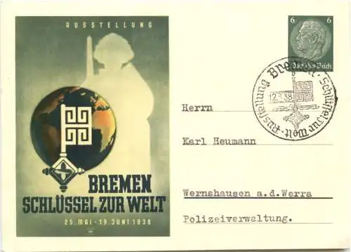 Bremen - Schlüssel zur Welt 1938 - Ganzsache -730350