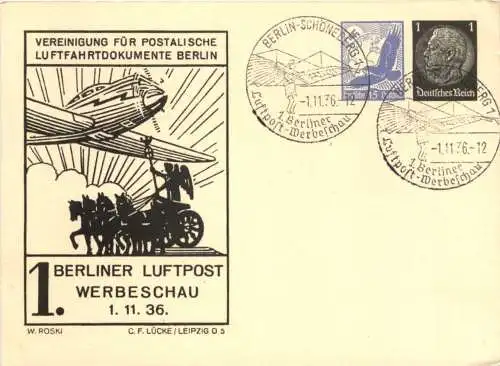 Berlin - Luftpost Werbeschau 1936 - Ganzsache -730374