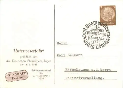 Bremen - Postwertzeichen Ausstellung 1938 -730332