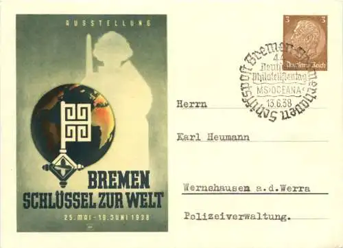 Bremen - Schlüssel zur Welt 1938 - Ganzsache -730352
