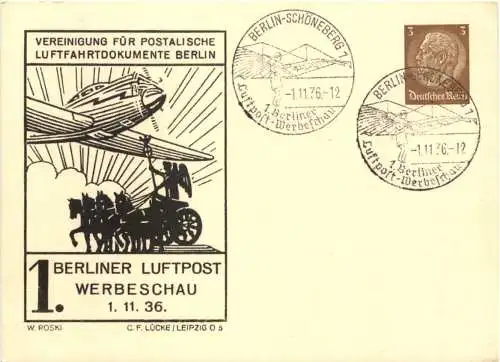 Berlin - Luftpost Werbeschau 1936 - Ganzsache -730372