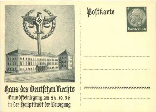 München - Haus des Deutschen Rechts 1936 - Ganzsache -730342