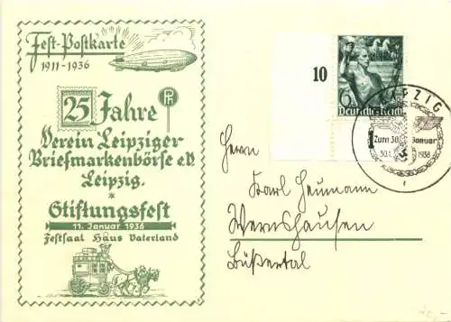 Leipzig - Leipziger Briefmarkenbörse 1936 -730362