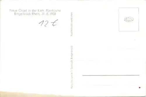 Pfarrkirche - Bingerbrück - Neue Orgel 1958 -730518