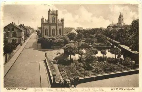 Gross-Gerau - Adolf Göbelstraße mit Synagoge - Judaika -730840