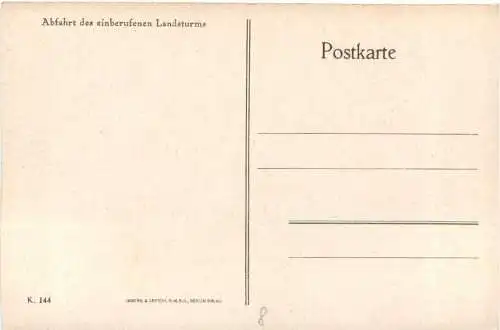 WW1 - Abfahrt des einberufenen Landsturms -732126