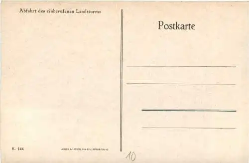 WW1 - Abfahrt des einberufenen Landsturms -732130