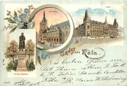 Gruss aus Köln am Rhein - Litho -732068