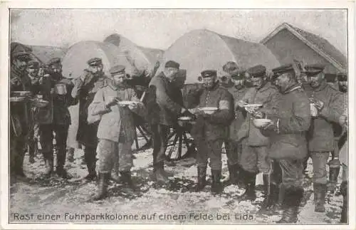 WW1 - Rast einer Fuhrparkkolonne -732212