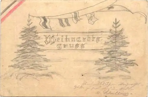 WW1 - Weihnachten - Feldpost - handgemalt -732406