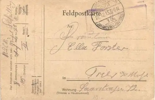 WW1 - Weihnachten - Feldpost - handgemalt -732406