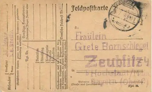 WW1 - handgemalt - Feldpost -732410