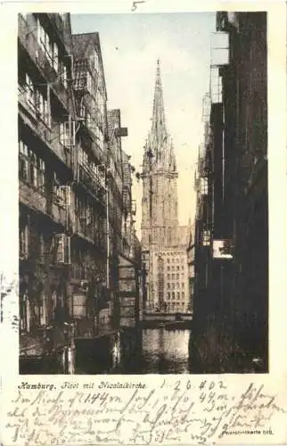 Hamburg - Fleet mit Nicolaikirche -732682