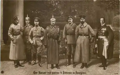 Der Kaiser mit seinen 6 Söhnen in Feldgrau -732856
