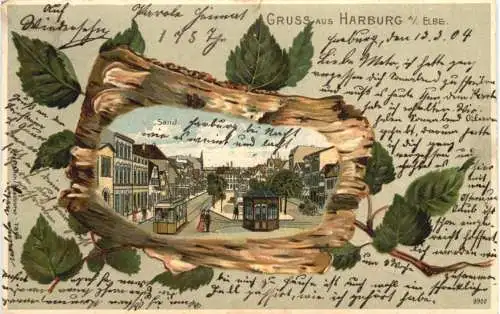 Gruss aus Harburg Elbe - Litho -733096