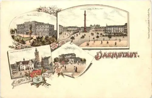 Gruss aus Darmstadt - Litho -733094