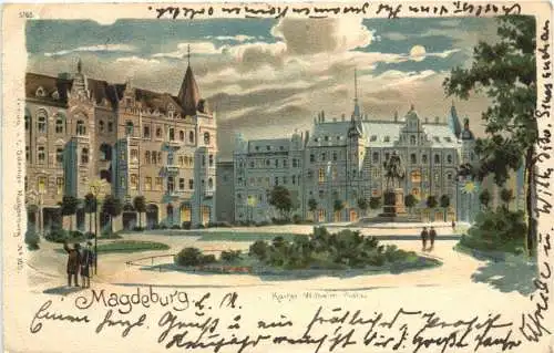 Magdeburg - Kaiser Wilhelm Platz - Litho -733490