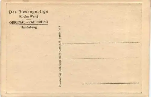Riesengebirge - Kirche Wang - Radierung -733690
